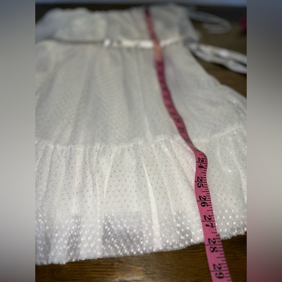 LULUS Adorable Event White Mesh One-Shoulder Swiss Dot Mini Dress Bridal - Picture 4 of 16